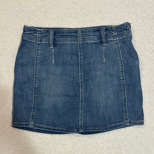 We The Free Dark Blue Denim Mini Skirt